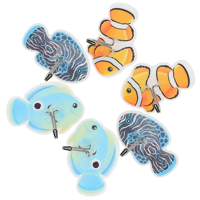 MasteelfCA 6 Pcs Crochets Auto-Adhésifs en Forme de Poissons Tropicaux pour la Maison
