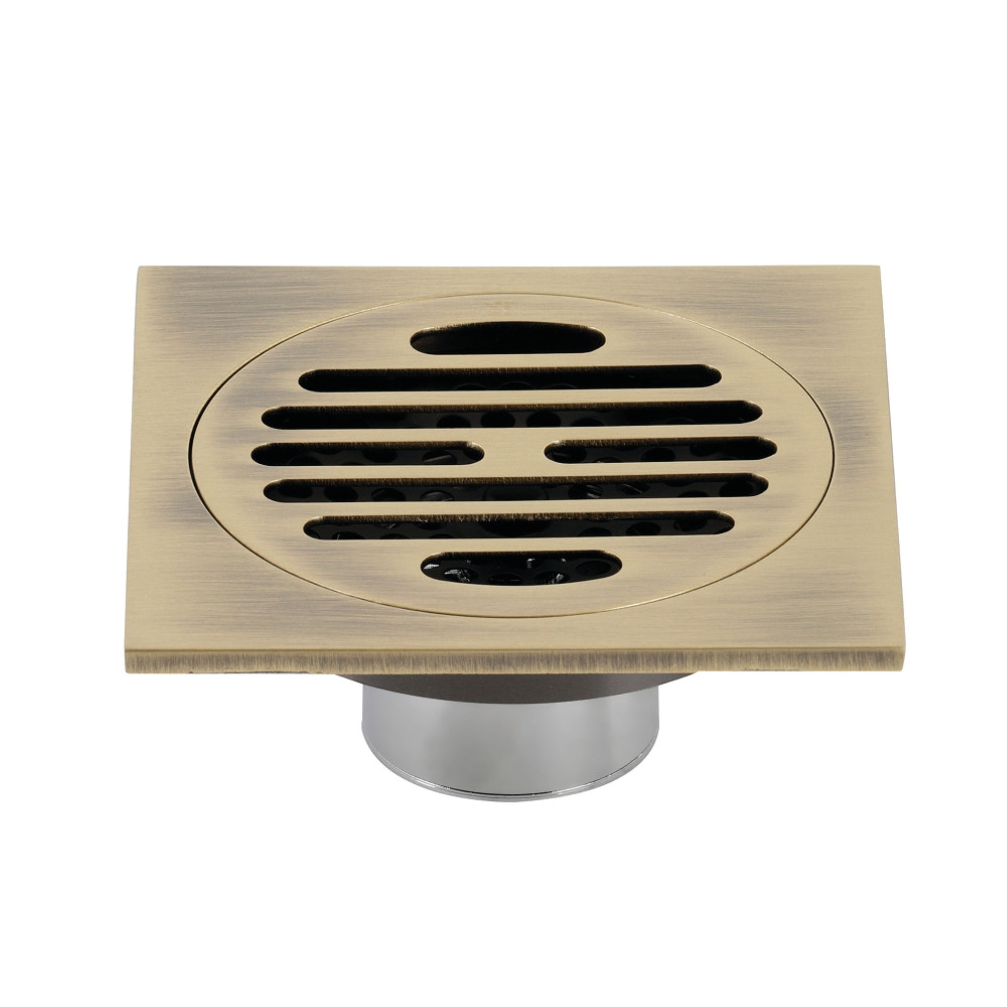 Bathroom Shower Drains with Flange & Hair Trap Antique Brass