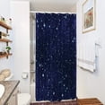 thumbnail image 4 of Small Rv Stall Night Sky Star Shower Curtain (No Glitter) 36Wx72H Inch Dark Blue Cosmic Starry Fantasy Galaxy Universe Space Camping Fabric Waterproof Bathroom Home Decor 7 Plastic Hooks, 4 of 4