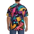 thumbnail image 3 of Gukieu Vibrant Graffiti Urban Art Print Men's Short-sleeved Shirts, Button-down Pocket Shirts, T-shirts, Beach Vacation Travel Summer Clothing-4X-Large, 3 of 5