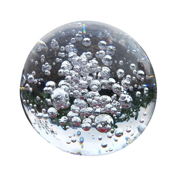 Advancent Fuente de agua de cristal con bola de grietas para paisajismo, decoración artesanal DIY, bonsái, sala de estar, hogar, fotografía, Decoración del hogar bola de crack de hielo de 4 cm