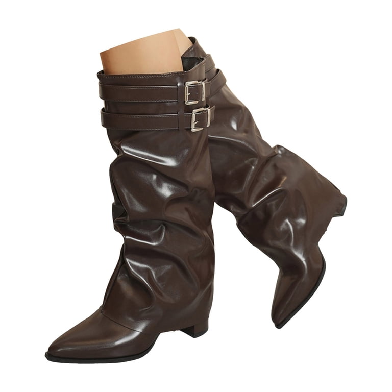 MINIMAL STREET HIGH BOOT Miaoju Knee High Boots Women, Fold Over Shark Boots Pointed  main image 2
