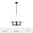 thumbnail image 7 of Hunter - Briargrove 4-light Matte Black, Large Chandelier, Dimmable, Transitional Style, Drum Shaped, for Bedrooms, Dining, Living Rooms - 19702, 7 of 7