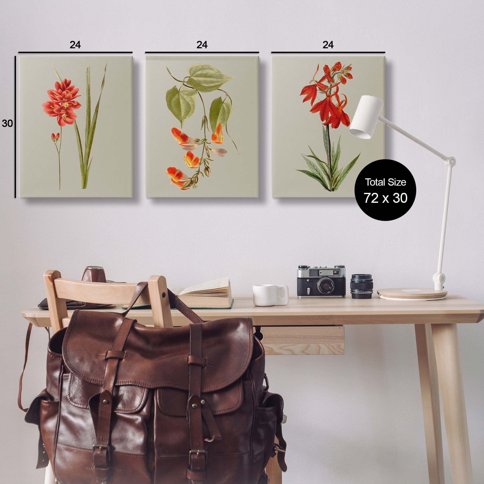 Stupell Industries Woodland Flower Study Botanical & Floral Painting Gallery Wrapped Canvas Art Print Wall Art, 24 x 30, Set of 3