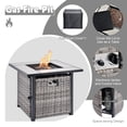 thumbnail image 5 of Ovios 9 Pieces Outdoor Patio Furniture with 30Inch Gas Fire Pit Table CSA Approved Grey Wicker Conversation Set with 360 Degree Swivel Rocking Chair, 5 of 6