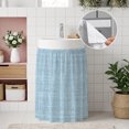 thumbnail image 4 of Light Blue Small Cabinet Curtains 10"W x 11"L, Farmhouse Vintage Blue Solid Color Modern Sink Skirt Dust-Proof Short Curtain for Bathroom Vanity Storage Cubby Desk, Self Adhesive Privacy Drapes, 4 of 9