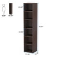 thumbnail image 2 of Tribesigns Corner Bookshelf Living Room 6-Tier Bookcase Wood Composite Walnut, 37.47 lb, 2 of 8