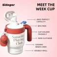 thumbnail image 3 of Sidagar 20 oz Ceramic Lined Insulated Tumbler with One-Touch Lid, Straw and Handle, Saturday White, 3 of 9