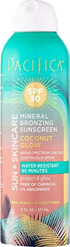 pacifica spf 30 mineral bronzing sunscreen coconut glow