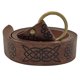 thumbnail image 1 of Cinturón medieval de cuero sintético con relieve, cinturón de vestuario con la historia repetida, cinturón de caballero renacentista retro para accesorios de vestuario vikingo de color marrón oscuro, 1 of 3