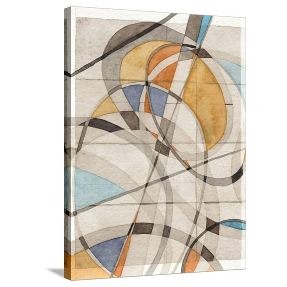 Art.com Ovals & Lines I Stretched Canvas Print Wall Art by Nikki Galapon, 24" x 32"