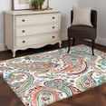 thumbnail image 4 of Paisley Flower 3'x5' Washable Rug, Spring Watercolor Floral Leaf Plant Orange Non-Slip Area Rugs for Entryway Kitchen Classroom, StainResistant Dorm Throw Carpet, Low Pile Soft Indoor Floor Mat, 4 of 9