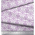 thumbnail image 3 of Soimoi Purple Cotton Duck Fabric Moroccan Damask Printed Craft Fabric by the Yard 42 Inch Wide, 3 of 3