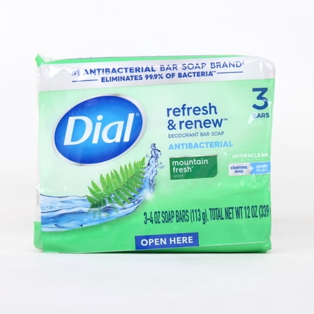 Dial Mountain Fresh Antibacterial Deodorant Soap 4.5 Ounces Each 3-Count (2 Pack)