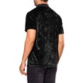 thumbnail image 3 of INSPIRE CHIC Velvet T-Shirts for Men's Short Sleeves Mock Neck Pullover Velour Tee Tops, 3 of 6