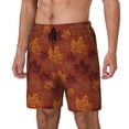 thumbnail image 1 of Kdxio fall Maple Print Mens Swim Shorts with Mesh Lining, Breathable and Quick-Drying, Adjustable Waist, Privacy Pocket-Large, 1 of 6