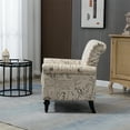 thumbnail image 3 of Accent Chair with Arms,Modern Single Sofa Chair Reading Armchair with Nailhead Trim,Upholstered Tufted Club Chair Side Chair with Wood Legs,Comfy Living Room Chair for Living Room Bedroom Office,Beige, 3 of 7