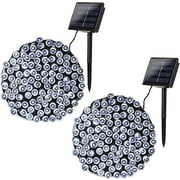 Lomotech 2 Pack Solar String Lights, 72ft 200 LED Outdoor String Lights, Waterproof Solar Fairy Lights with 8 Modes Perfect for for Garden, Patio, Fence, Balcony, Outdoors (White)
