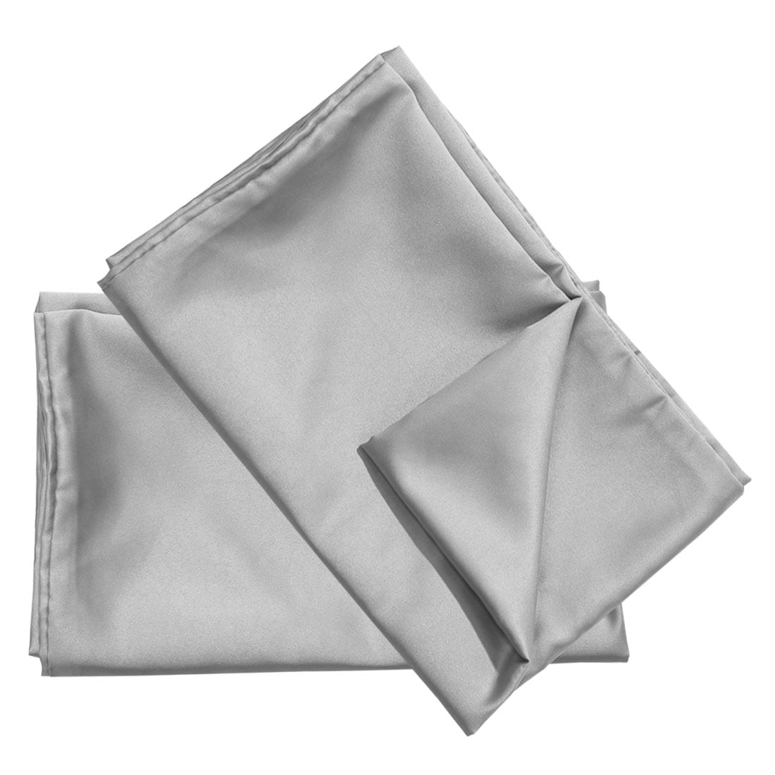 Unique Bargains Silky Satin Pillow Cases Covers Set of 2 Gray King