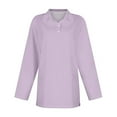 thumbnail image 4 of Pxiakgy Women's Polo Shirts Cotton 3-Button Long Sleeve Collared Tops Summer Cool Shirt Uniform Casual Shirts Women's Short Sleeved Slim Fit Casual Fashion Top Purple S, 4 of 5