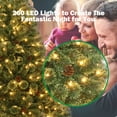 thumbnail image 4 of Gymax 6FT Pre-lit Flowering Artificial Green Hinged Christmas Tree PVC Pine Tree, 4 of 10