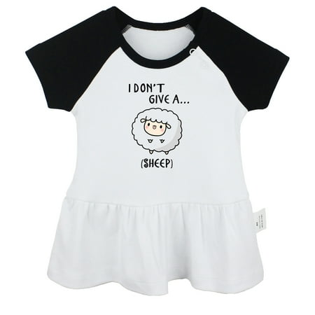 

I Don t Give A Sheep Funny Dresses For Baby Newborn Babies Skirts Infant Princess Dress 0-24M Kids Graphic Clothes (Black Raglan Dresses 12-18 Months)