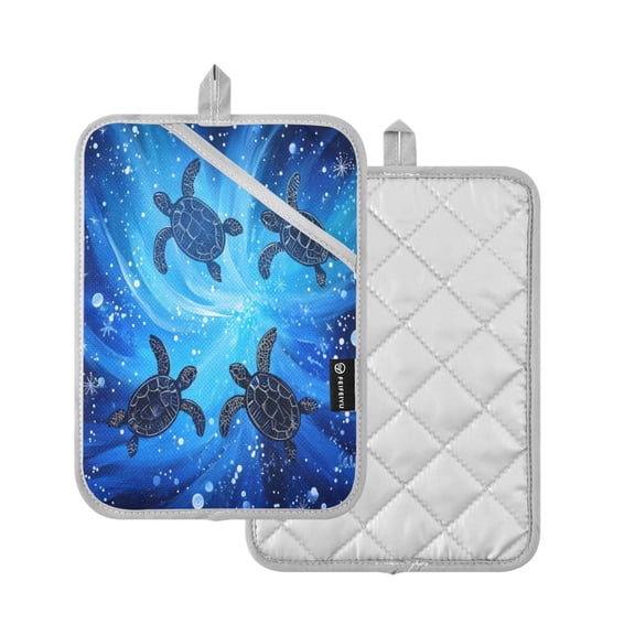 2 Pcs Pot Holders Sets Oven Mitts Square potholders Oven Hot Pads Heat Resistant for Kitchen Cooking Baking 7"x9.8" Small Sea Turtles