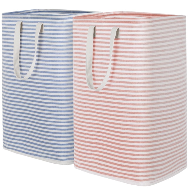 Cesto de ropa Lifewit, grande, plegable, paquete de 2 unidades, 160 L, rosa y azul