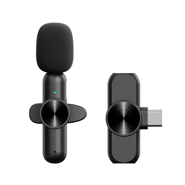 2.4G Dual Channel 2 Inalámbrico Lavalier Micrófono Solapa Micrófono para Smartphone para iOS