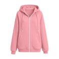 thumbnail image 7 of Xinoom Women 2 Piece Tracksuit, Full Zip Hooded Jacket with Pockets & Elastic Cuff Jogger Pants, Soft Casual Matching Outfit Gift for Ladies Daily Walking Family Gathering Pink,M, 7 of 7
