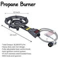 thumbnail image 2 of 23" Heavy Duty Stainless Steel Concave Comal Set with 30,000BTU Propane Burner Stove and Burner Stand, Discada Disc Cooker, Great for Backyard and Outdoor Cooking, 2 of 8