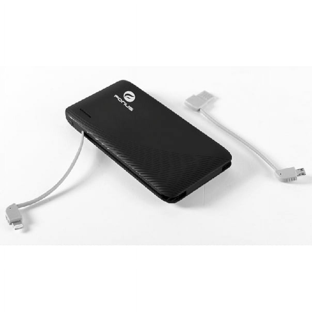 Slim 10000mAh Portable Battery Charger Backup PowerBank Rapid Charging USB 2-Port Adapter w Built-in Cables Black for Samsung Galaxy J3 J5 J7, Note 3 4 5 Edge, S5 S6 Edge Edge+ S7 Edge S8 S8+