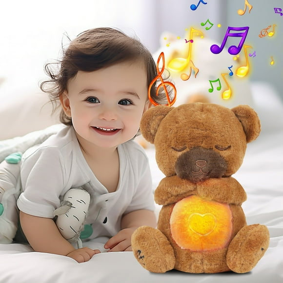 Affordable Deal,Brown Bear Stuffed Brown Bear Relief Relief From Anxiety Brown Bear Breath Brown Bear Soothing To Sleep With Lights Music And Motion Early Education Doll,PENDANE,brown