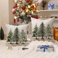 thumbnail image 4 of Christmas Pillow Covers 18x18 Inch Set of 2 Green Christmas Tree with Cedar Decorative White Throw Pillows Winter Christmas Decor for Home Couch ST-020A18, 4 of 6