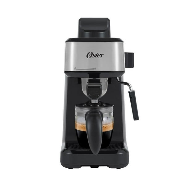Cafetera Oster para Espresso y Cappuccino Plata con Negro