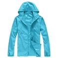 thumbnail image 5 of Qulqfy Lightweight Windbreaker Jackets for Women Waterproof Hiking Hooded Nylon Blue Jackets Women Zip Up Raincoat L, 5 of 9