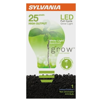 SYLVANIA A19 LED Grow Light Bulb, 15-Watt, Full Cycle White Spectrum Light for Indoor s and , Non-Dimmable, 260 Lumens, 13 Year  1 Pk