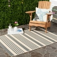 thumbnail image 1 of Safavieh Courtyard Collection CY6062 Stripe Indoor/ Outdoor Non-Shedding Stain Resistant Patio Backyard Area Rug, 2'7" x 5', Grey / Bone, 1 of 1