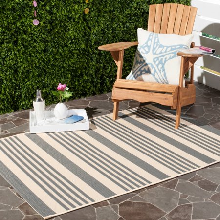 - Safavieh Courtyard Caroline Striped Indoor/Outdoor Area Rug or Runner