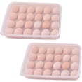 thumbnail image 1 of Paquete de recipientes para huevos de plástico para refrigerador con tapa Soporte para recipiente para huevos de mostaza Caja de almacenamiento de huevos apilable con 24 tanques para huevos para refrigerador Cocina Comedor Ormromra WMXL-134, 1 of 7