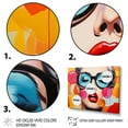 thumbnail image 3 of Designart "Retro Portrait Pop Art Bubble Vibes II" People Floater Framed Wall Decor, 3 of 7