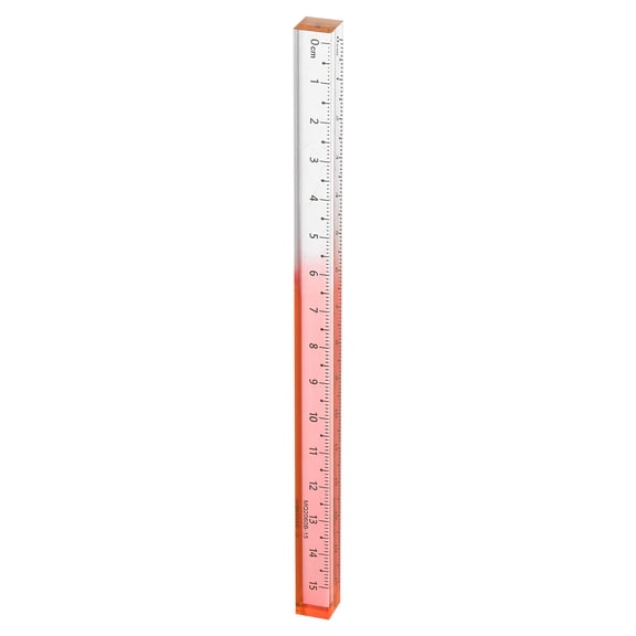 Uxcell Acrylic Clear Straight Rulers 15cm Metric Transparent Gradient Three-Dimensional Plastic Ruler Square Cube Measuring Tool for Classroom Office, Orange