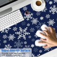 thumbnail image 2 of Long Mouse Pads for Desk,Dark Blue Christmas Snowflake Pattern Desk Mats on Top Of Desks, Desk Mouse Pad Extra Large with 3mm Non-Slip Base and Stitched Edge for Gaming,Office,Work,Home 47.3x23.6in, 2 of 5