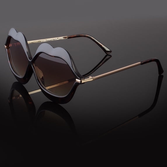 Retro Lip Shape Funky Hippie Party Eyewear Women Vintage Sunglasses Shades