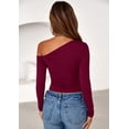 thumbnail image 4 of Remera PRETTYGARDEN Otoño 2025 Burdeos Asimétrica XXL, 4 of 8