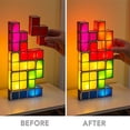 thumbnail image 3 of Lámpara de noche Tetris apilable, 7 piezas DIY LED 7 colores 3D Puzzle Sensor Lámpara de mesa entrelazada Iluminación DIY Bloques de construcción mágicos Luces brillantes, 3 of 5