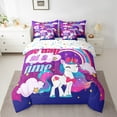 thumbnail image 2 of Erosebridal Chic Unicorn Bedding Twin Size,Magical Animal Comforter Sets with Sheets,Purple Sky Starry Bedding Sets Twin Size,Breathable Room Decoration Reversible,7pcs, 2 of 7