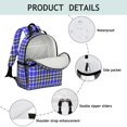 thumbnail image 4 of Blue and Black Checkered Pattern Backpack for School, Cute School Bag with Adjustable Shoulder Straps and Padded Back, 15.25"x11.5"x5.25", 4 of 5