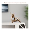 thumbnail image 4 of Golden Bull Figurine, Resin Chinese Feng Shui Ox Statue Bull Sculpture Ornaments Wealth Good Luck Sculpture Handmade Hollow Resin Artware Lucky Home Decorations, 4 of 9