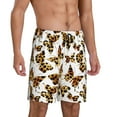 thumbnail image 6 of Mens Pajama Shorts, yellow Leopard butterfly fashion Sleep Shorts Men Pajama Bottoms Lounge PJ Shorts with Pockets, 6 of 6